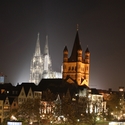 Cologne Dom | Nachtaufnahme des Kölner Doms und den Rhein